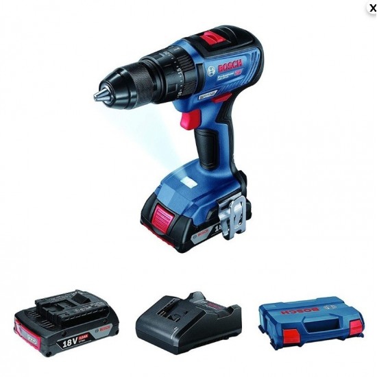 Bosch Gsb 18v-50 2 Ah 18V Çift Akülü Darbeli Delme Vidalama 
